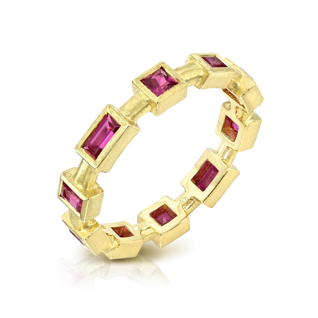 Ruby Cube Eternity Band