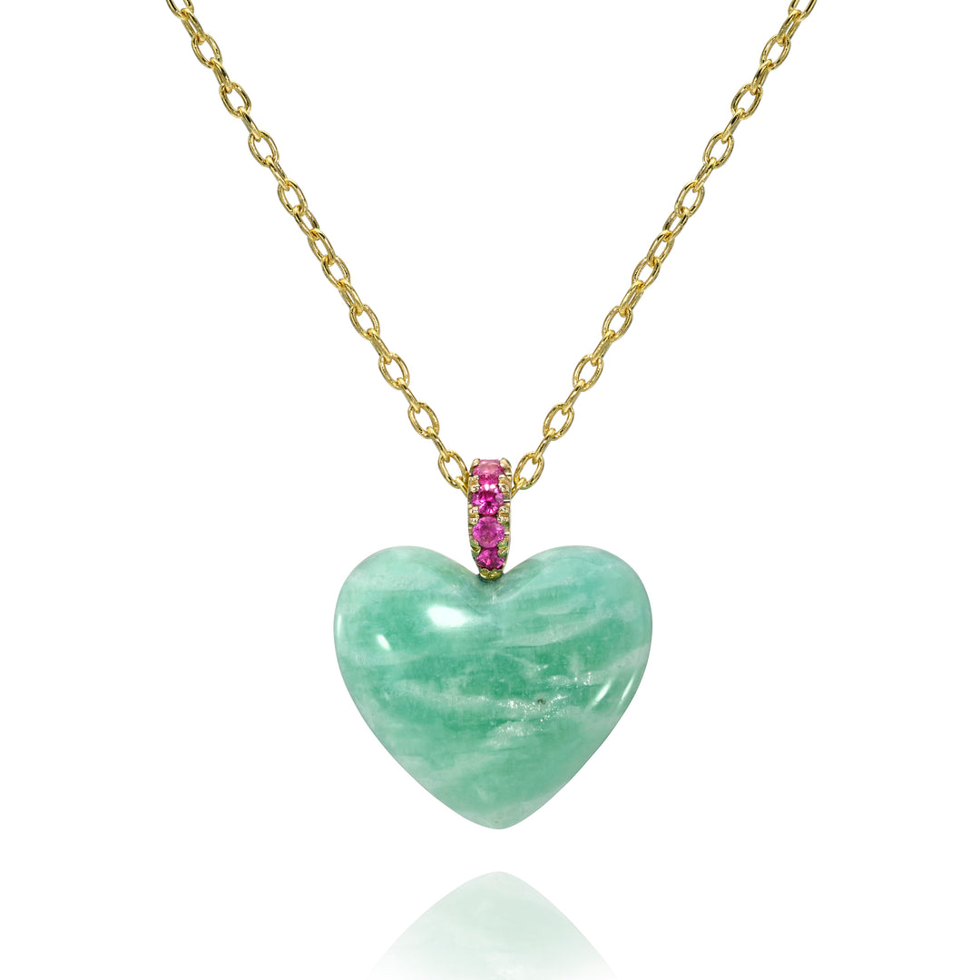 Amazonite Heart Dollop Necklace