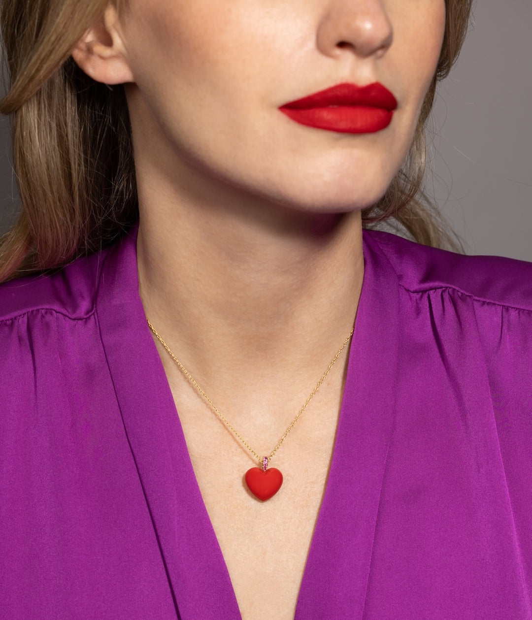 Coral Heart Dollop Necklace
