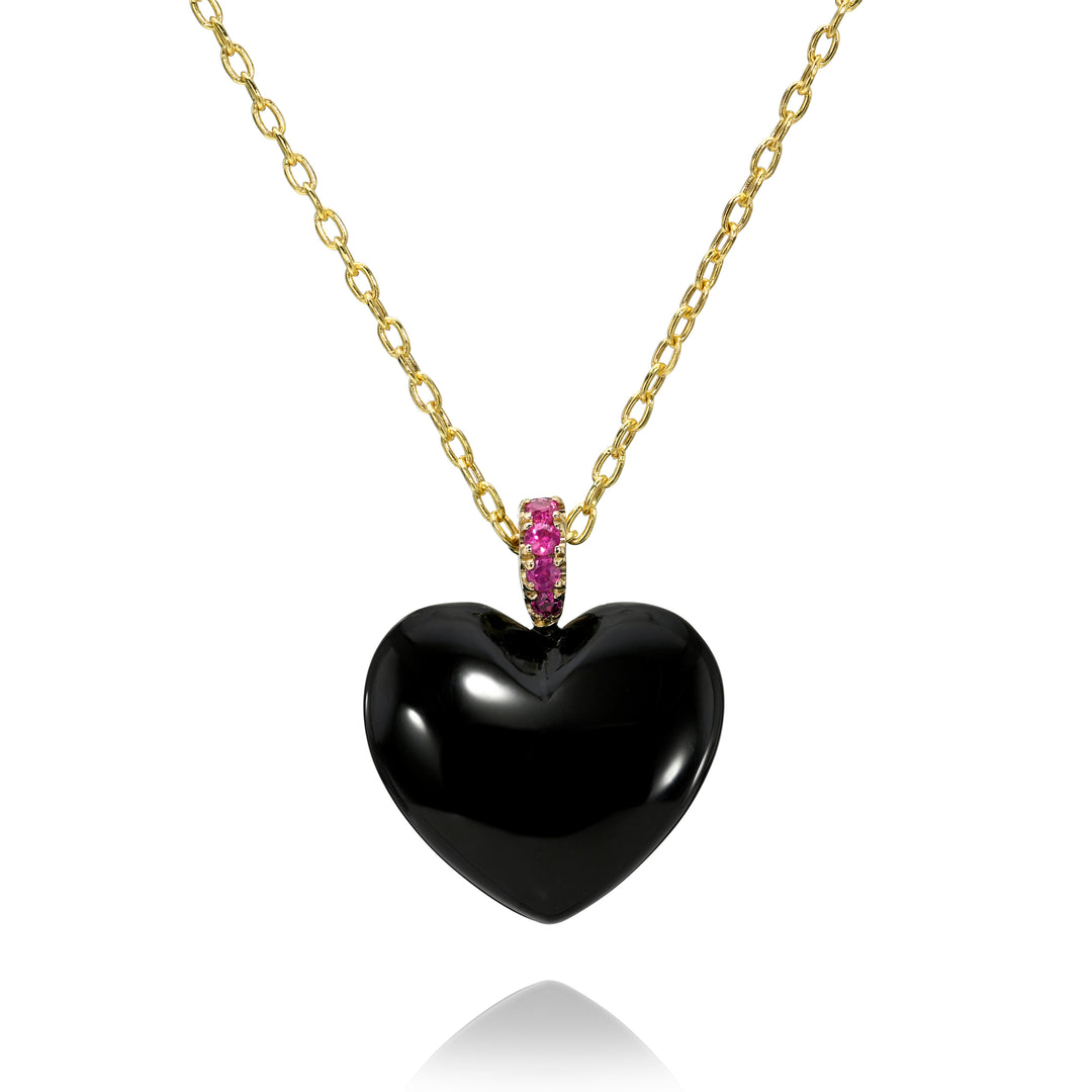 Onyx Heart Dollop Necklace