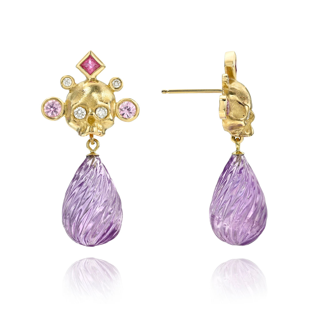 One-of-a-Kind Crowned Skull Earrings