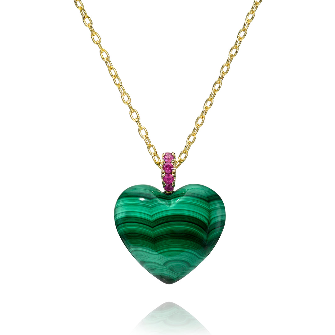 Malachite Heart Dollop Necklace