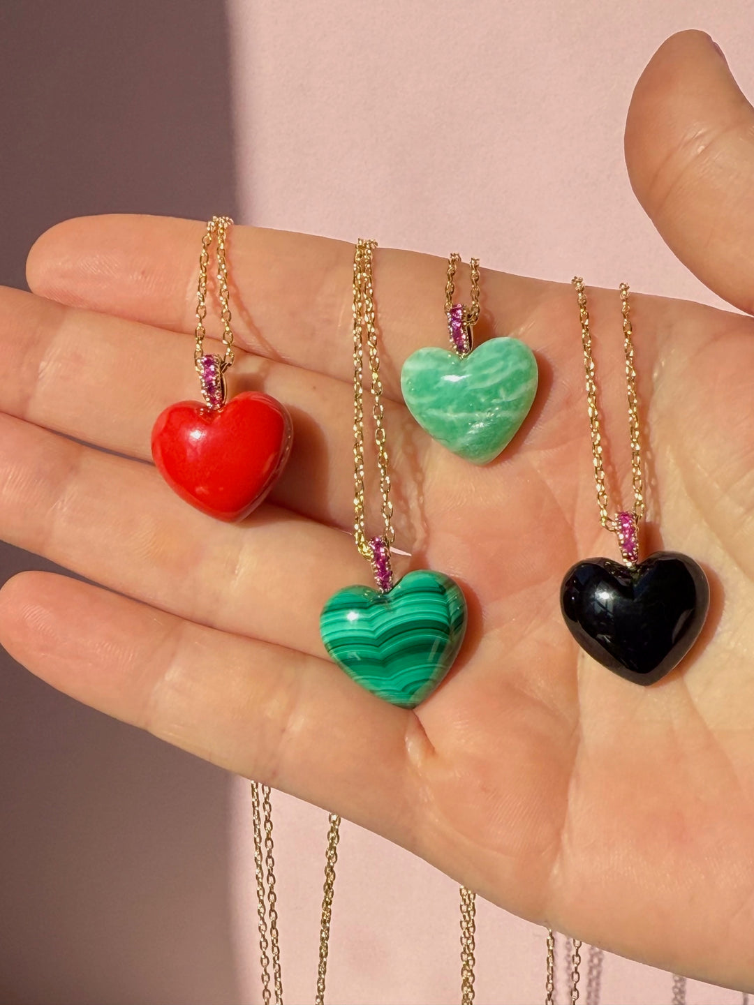 Coral Heart Dollop Necklace