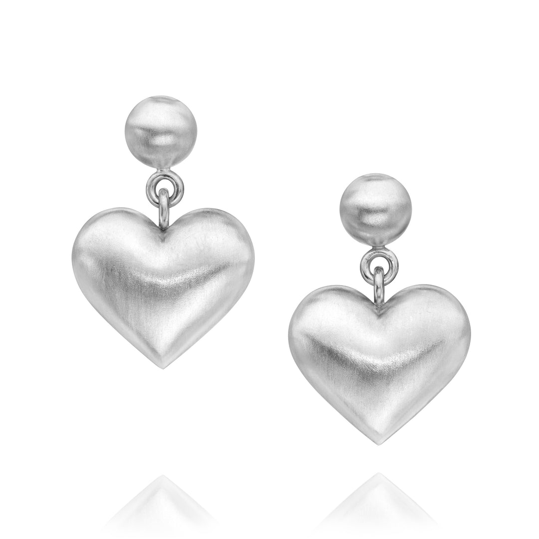 Large Puffed Heart Earrings