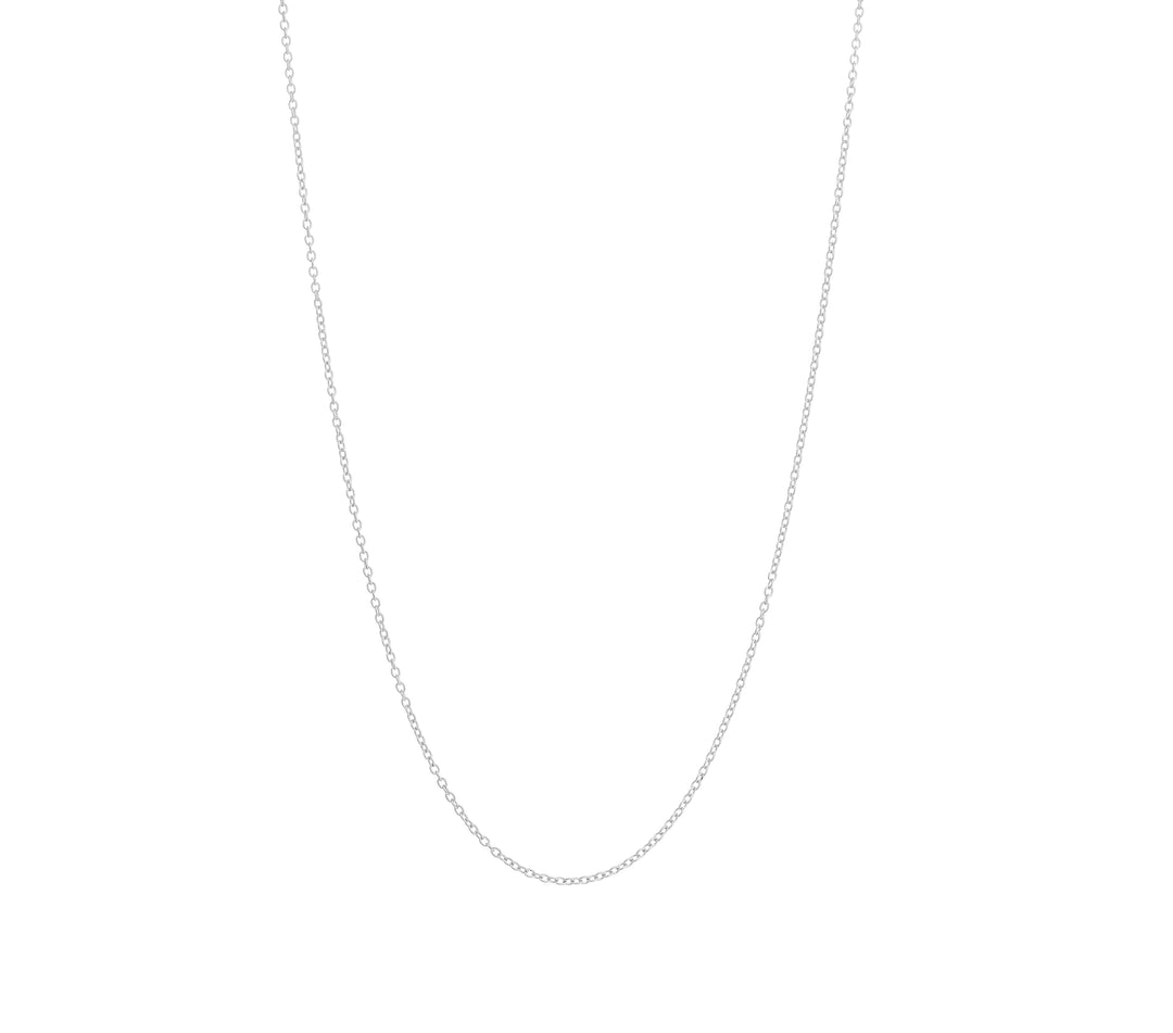 simple chain for your Cor charm in silver on a white background