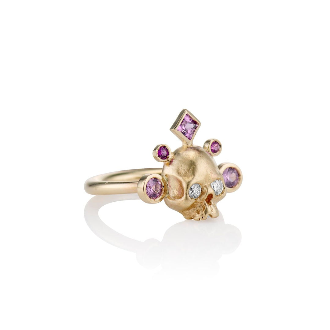 Pretty in Pink Crowned Skull Ring