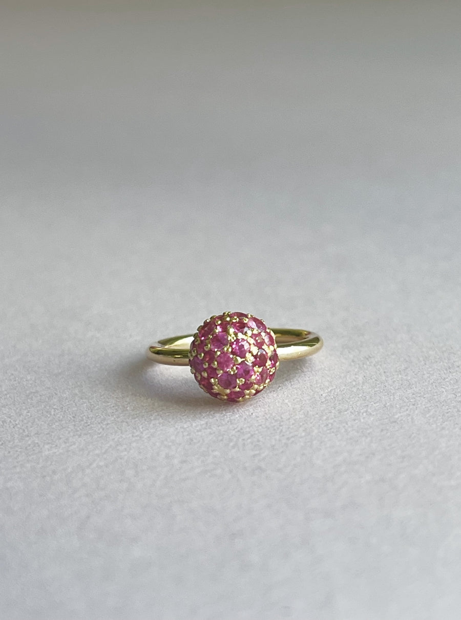 Sapphire Gumball Pinky Ring, size 4
