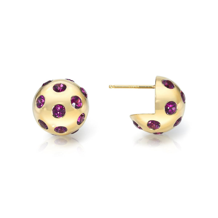 Rachel-Quinn-Jewelry-Polka-Dot-Ball-Earrings-Rhodolite-Sapphires-shown-as-a-pair-on-white-background.