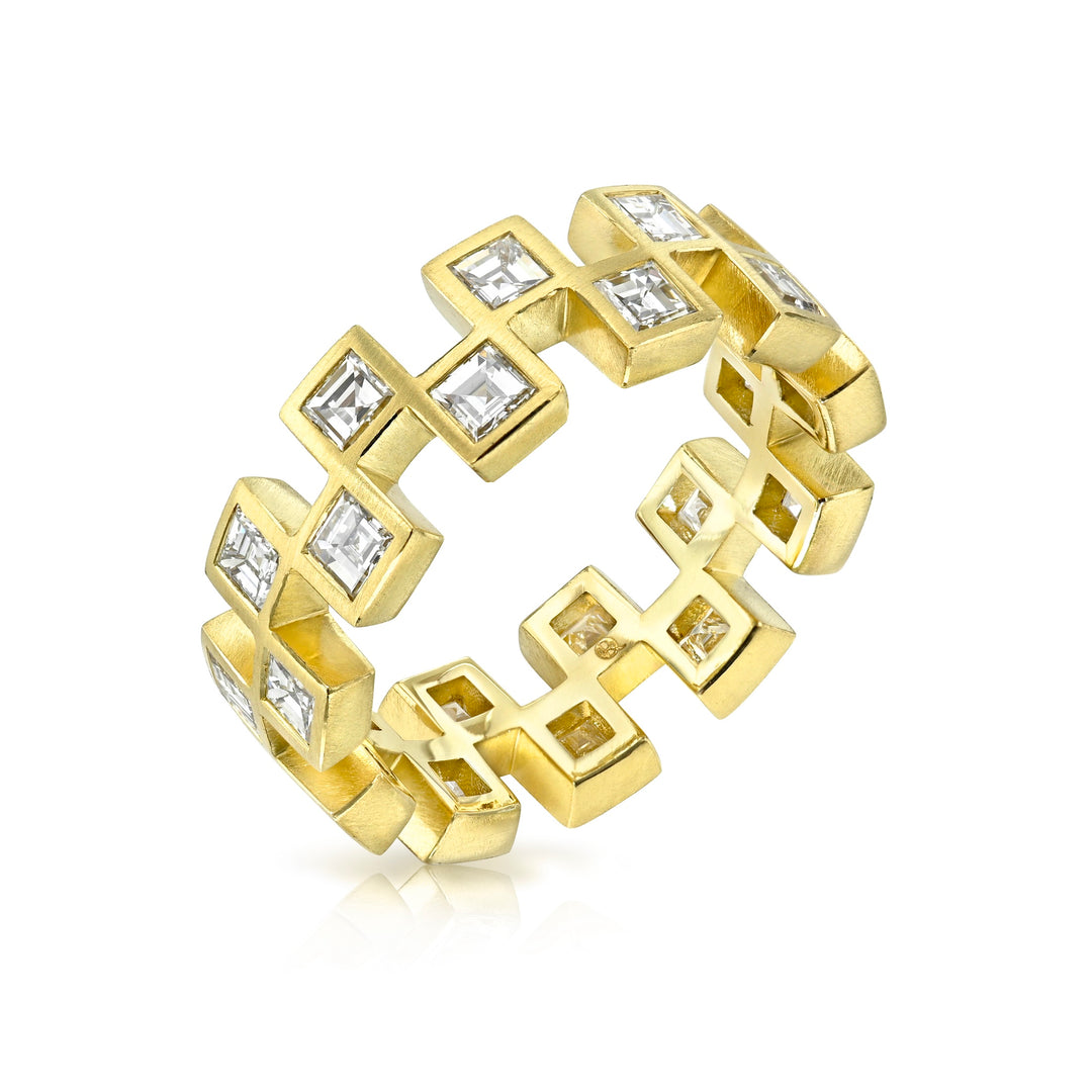 Diamond Checkered Eternity Band