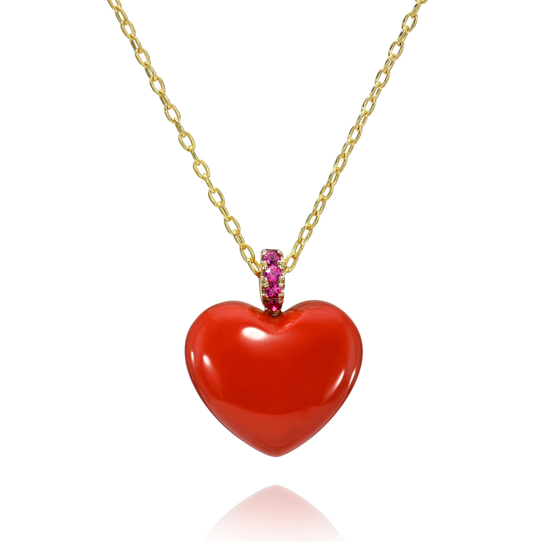 Coral Heart Dollop Necklace
