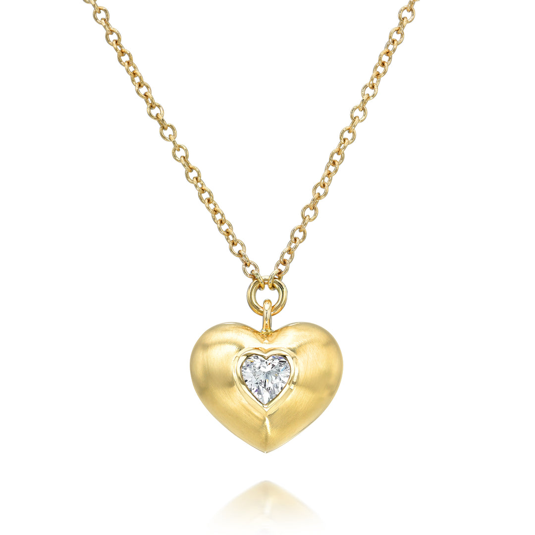 White Sapphire Heart Vessel Memorial Necklace