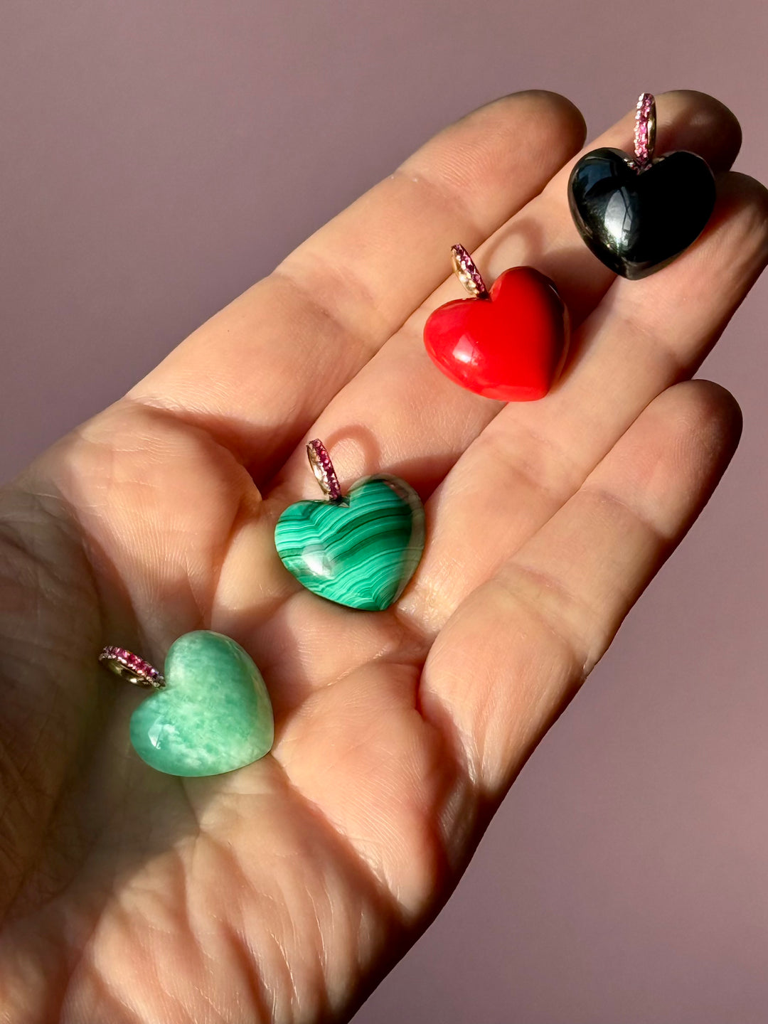 Amazonite Heart Dollop Charm