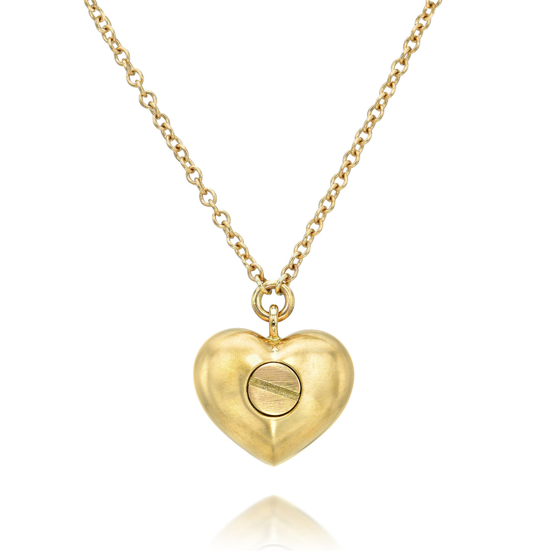 White Sapphire Heart Vessel Memorial Necklace