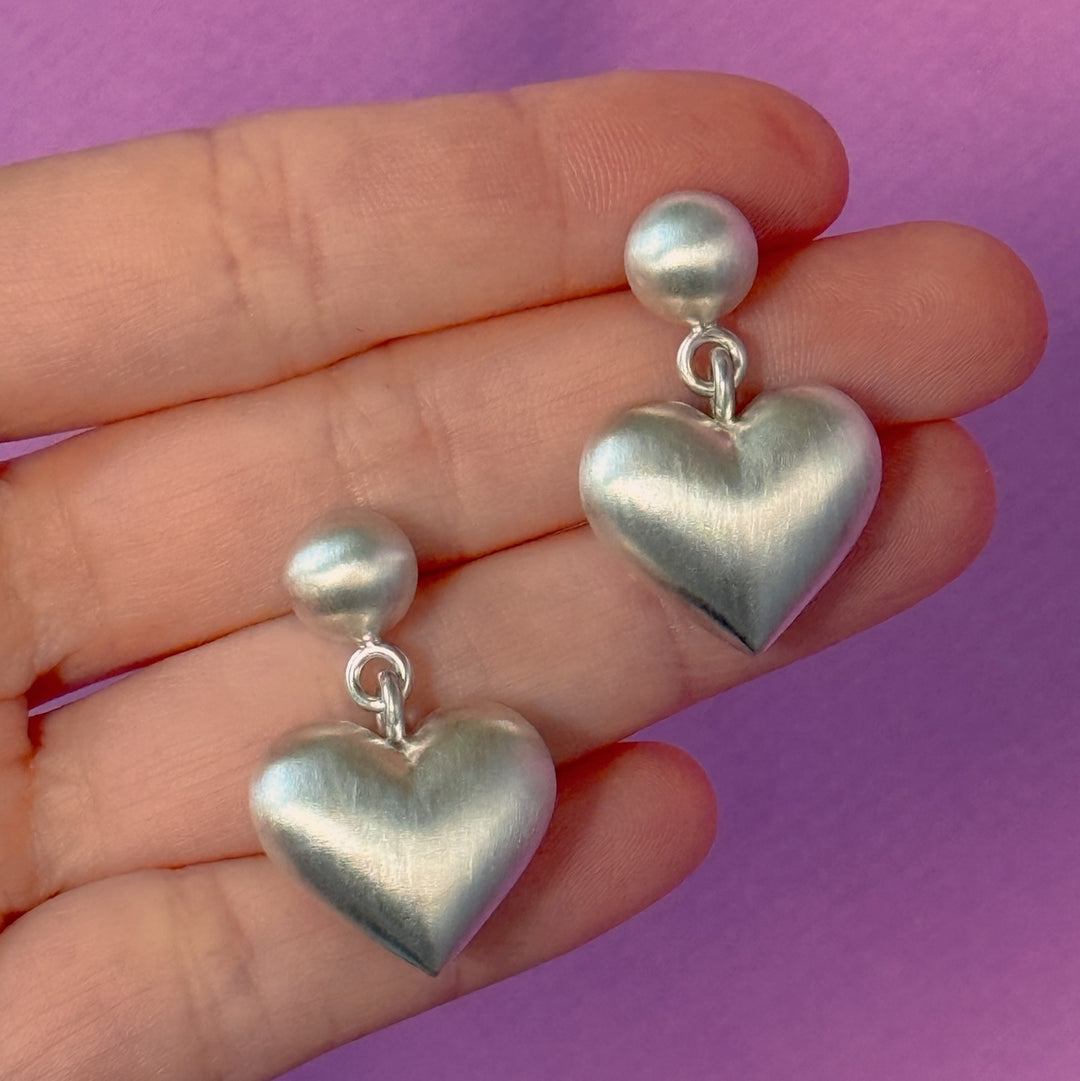 Medium Puffed Heart Earrings