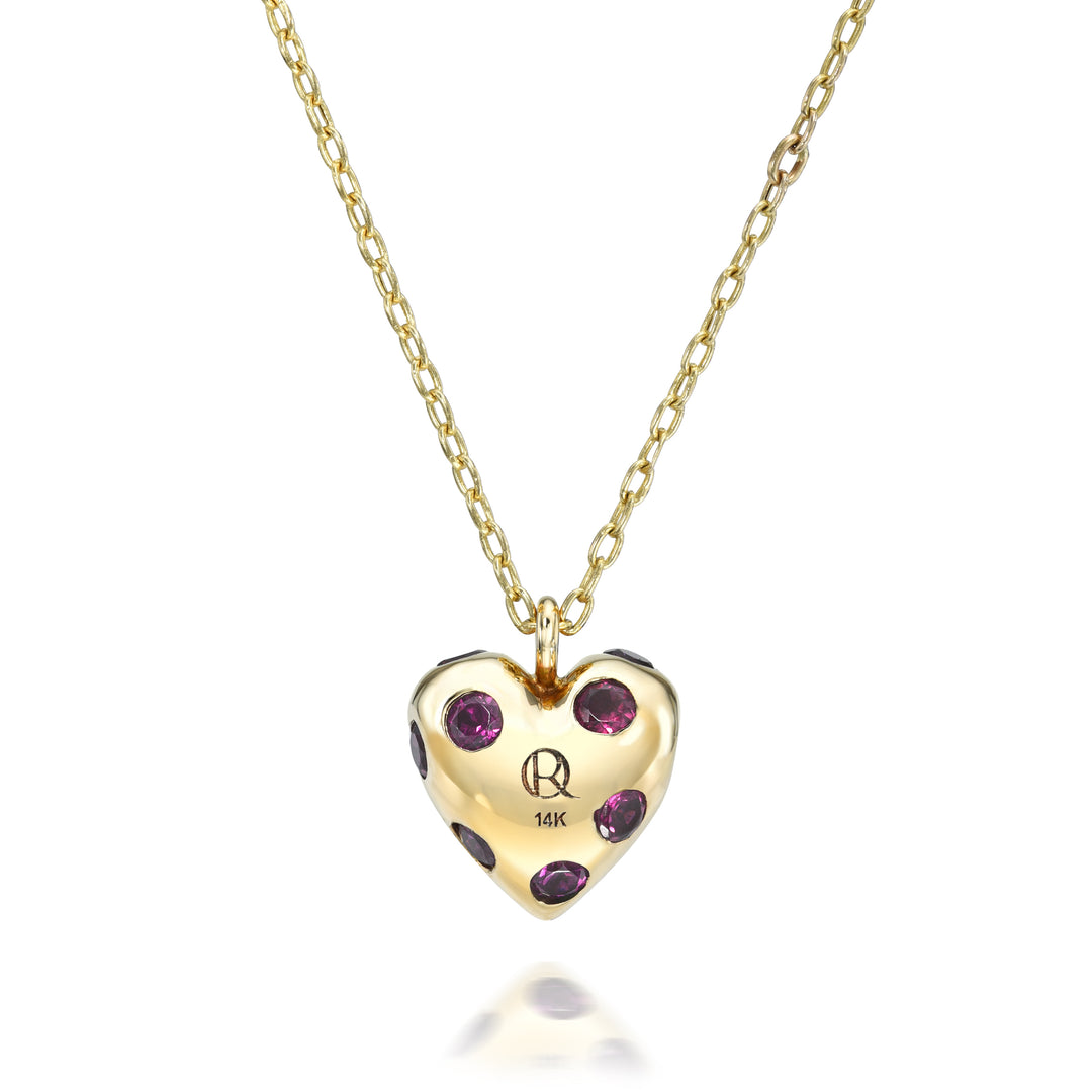 Rhodolite Polka Dot Heart Necklace