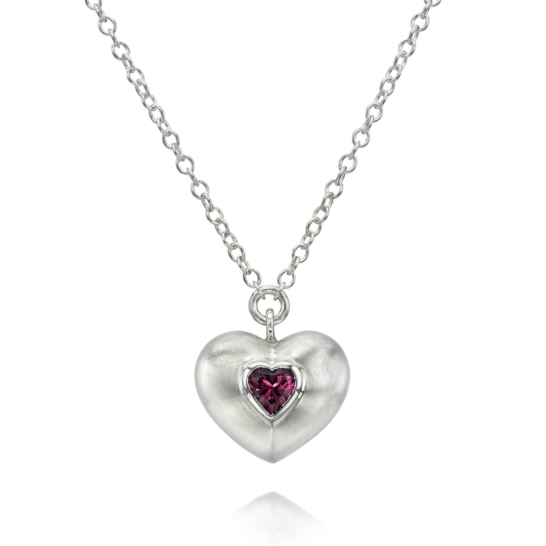 Rhodolite Garnet Heart Vessel Necklace