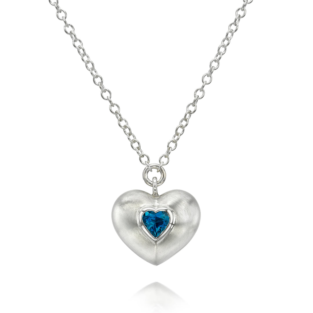 London Blue Topaz Heart Vessel Necklace