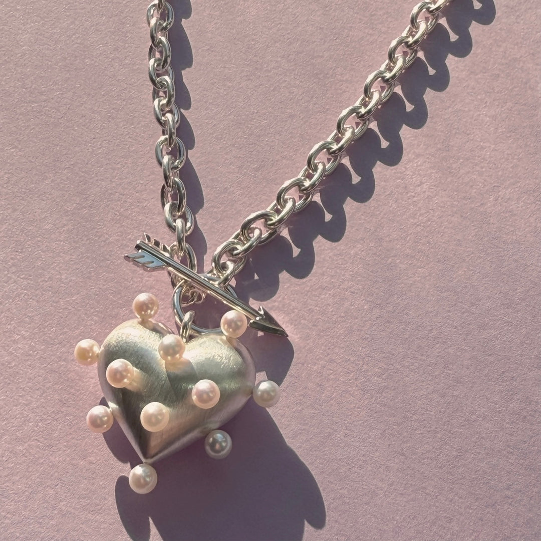 Pin Cushion Heart Necklace