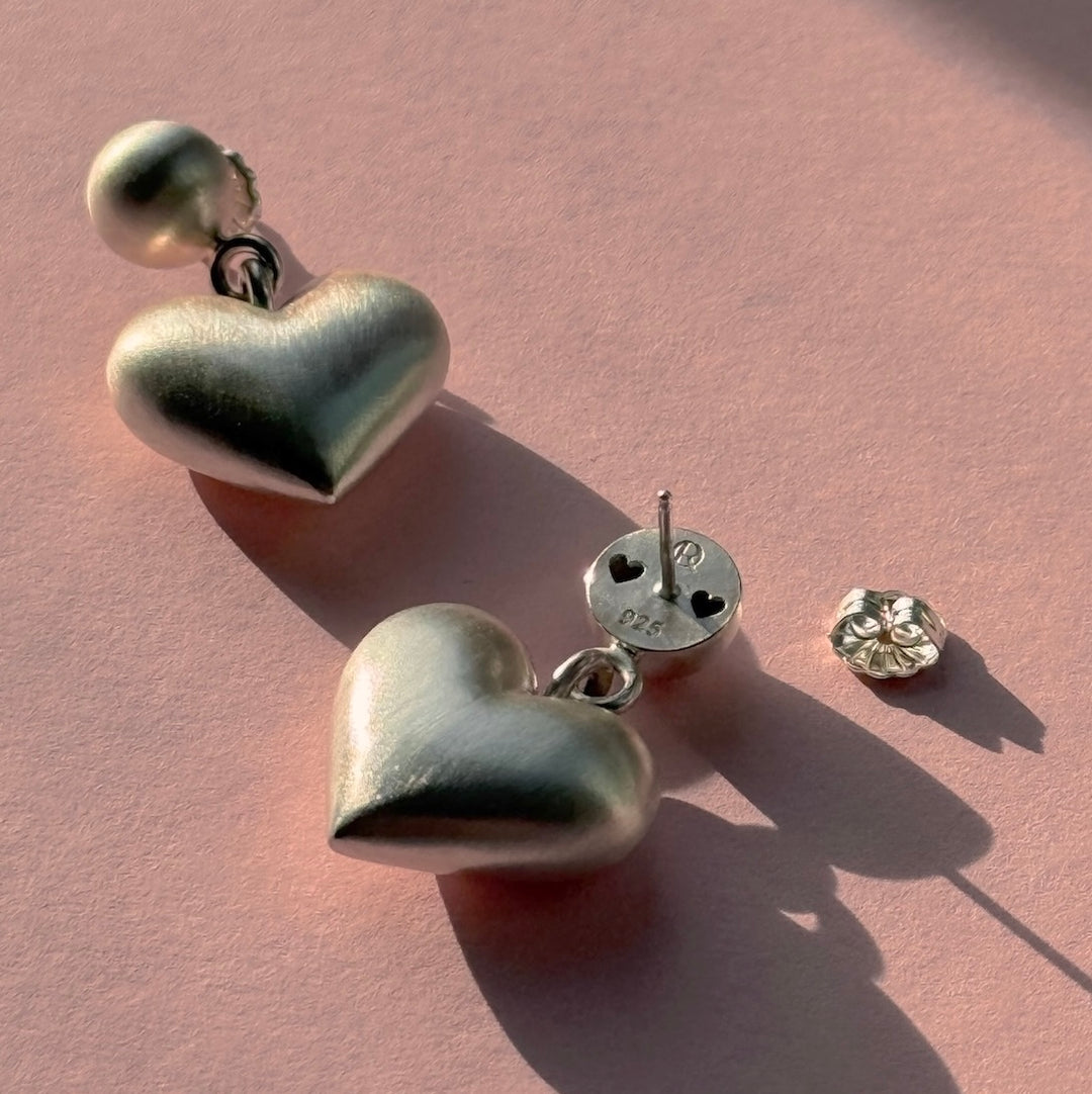 Medium Puffed Heart Earrings