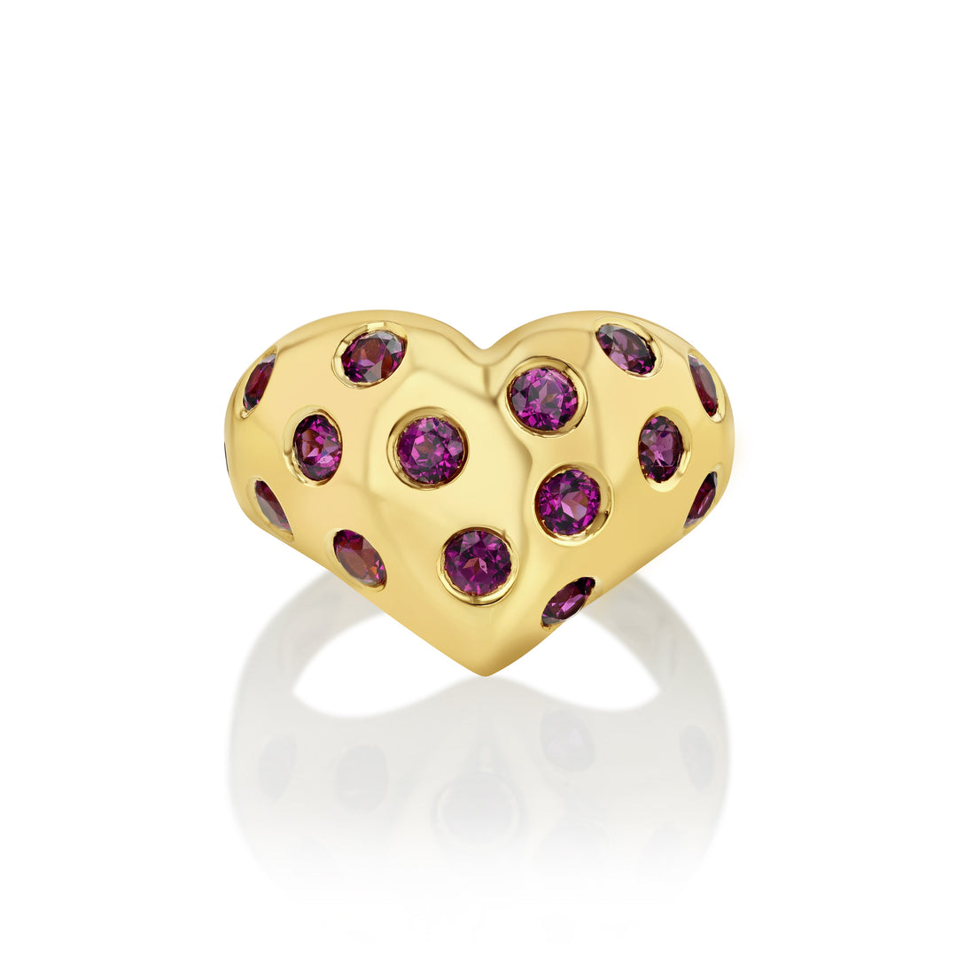 Chubby Heart Polka Dot Ring