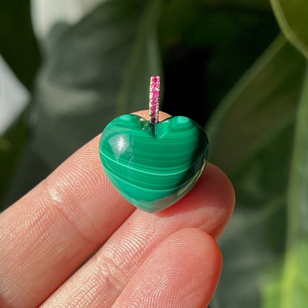 Malachite Heart Dollop Charm