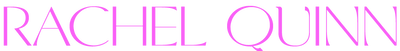 'Rachel Quinn' in pink text over a transparent background