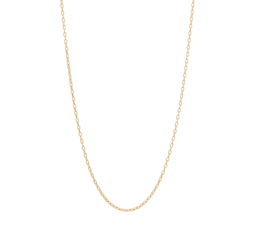 thin delicate yellow gold chain necklace