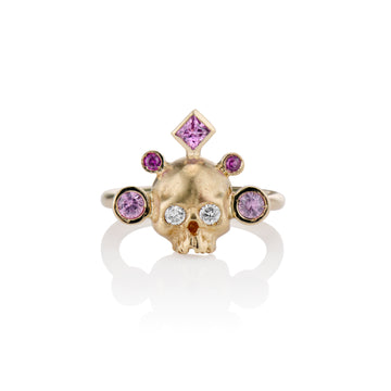 Pretty in Pinks Crowned Skull Ring